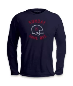Outlet Nayked Apparel Men'S Ridiculously Soft Cotton Long Sleeve Graphic Tee | Sunday Is Game Day