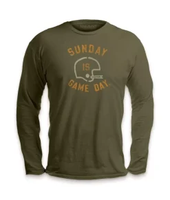 Outlet Nayked Apparel Men'S Ridiculously Soft Cotton Long Sleeve Graphic Tee | Sunday Is Game Day