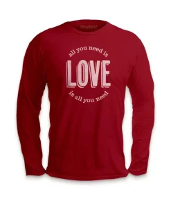 New Nayked Apparel Men'S Ridiculously Soft Cotton Long Sleeve Graphic Tee | All You Need Is Love