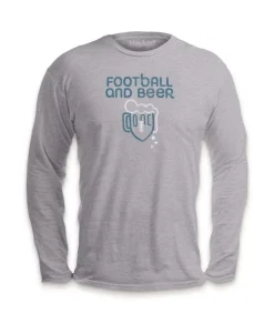 New Nayked Apparel Men'S Ridiculously Soft Cotton Long Sleeve Graphic Tee | Football And Beer