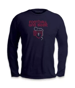 New Nayked Apparel Men'S Ridiculously Soft Cotton Long Sleeve Graphic Tee | Football And Beer