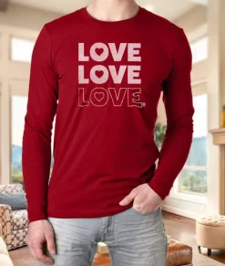 Hot Nayked Apparel Men'S Ridiculously Soft Cotton Long Sleeve Graphic Tee | Love Love Love