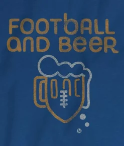 Online Nayked Apparel Men'S Ridiculously Soft Cotton Long Sleeve Graphic Tee | Football And Beer
