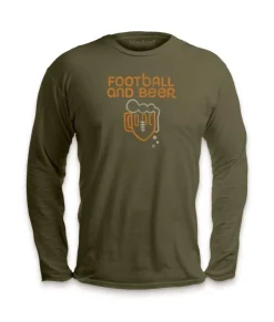 Online Nayked Apparel Men'S Ridiculously Soft Cotton Long Sleeve Graphic Tee | Football And Beer