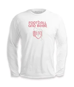 Online Nayked Apparel Men'S Ridiculously Soft Cotton Long Sleeve Graphic Tee | Football And Beer