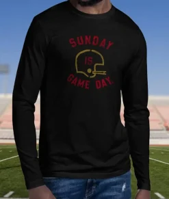 Online Nayked Apparel Men'S Ridiculously Soft Cotton Long Sleeve Graphic Tee | Sunday Is Game Day
