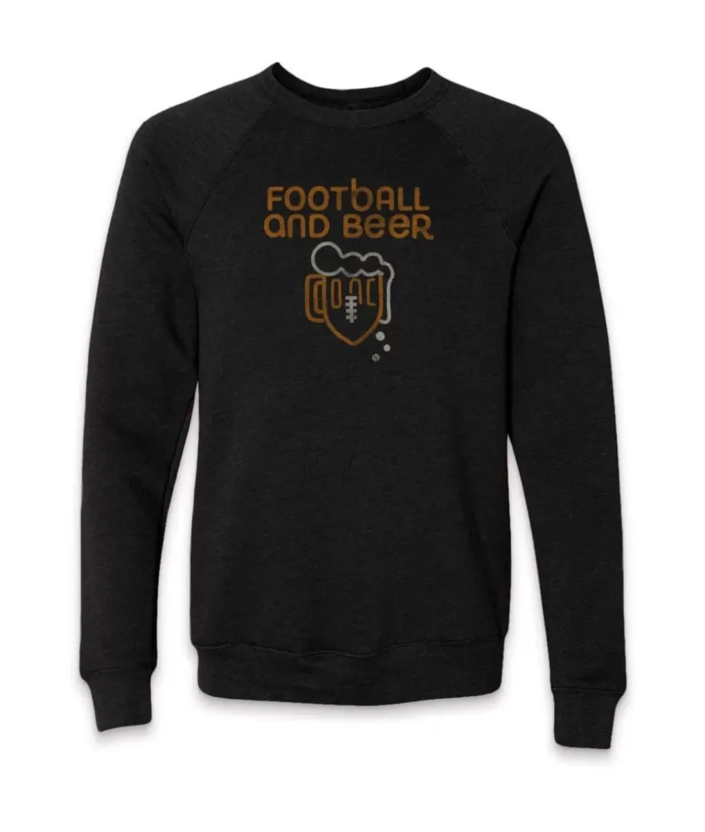 Best Nayked Apparel Men'S Ridiculously Soft Fleece Graphic Pullover Sweatshirt | Football And Beer