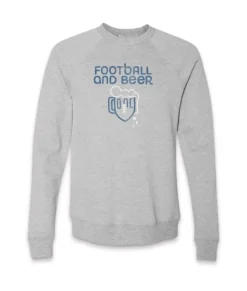 Best Nayked Apparel Men'S Ridiculously Soft Fleece Graphic Pullover Sweatshirt | Football And Beer