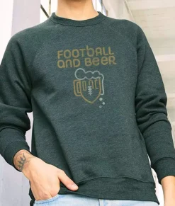 Hot Nayked Apparel Men'S Ridiculously Soft Fleece Graphic Pullover Sweatshirt | Football And Beer