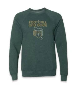 Hot Nayked Apparel Men'S Ridiculously Soft Fleece Graphic Pullover Sweatshirt | Football And Beer