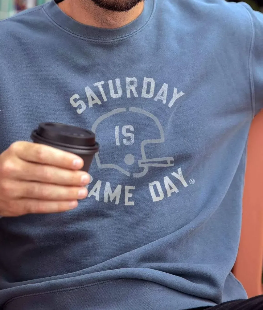 Best Nayked Apparel Men'S Ridiculously Soft Heavyweight Fleece Graphic Pullover Sweatshirt | Saturday Is Game Day