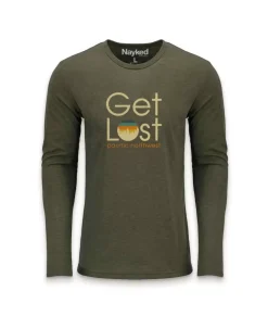Online Nayked Apparel Men'S Ridiculously Soft Lightweight Long Sleeve Graphic Tee | Get Lost