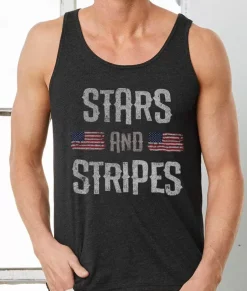 Hot Nayked Apparel Men'S Ridiculously Soft Lightweight Graphic Tank | Stars & Stripes