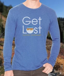 Best Nayked Apparel Men'S Ridiculously Soft Lightweight Long Sleeve Graphic Tee | Get Lost