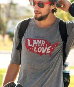 Clearance Nayked Apparel Men'S Ridiculously Soft Lightweight Graphic Tee | Land That I Love