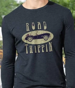 Discount Nayked Apparel Men'S Ridiculously Soft Lightweight Long Sleeve Graphic Tee | Road Trippin