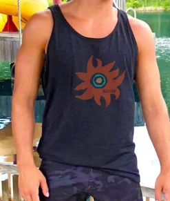 Best Nayked Apparel Men'S Ridiculously Soft Lightweight Graphic Tank | Sicily Sun
