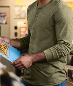 Hot Nayked Apparel Men'S Ridiculously Soft Long Sleeve Henley