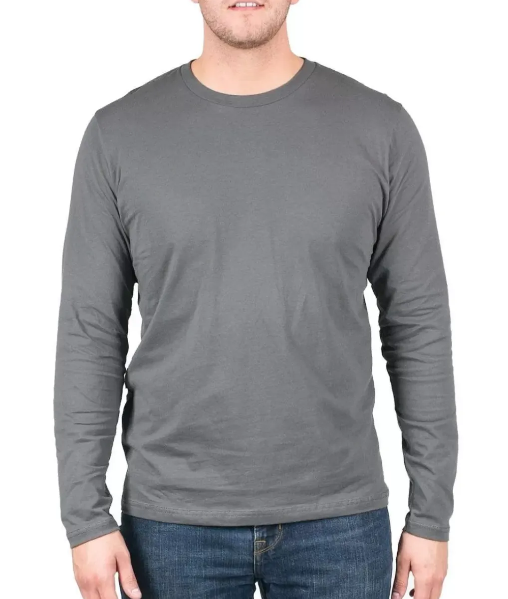 New Nayked Apparel Men'S Ridiculously Soft Long Sleeve 100% Cotton T-Shirt