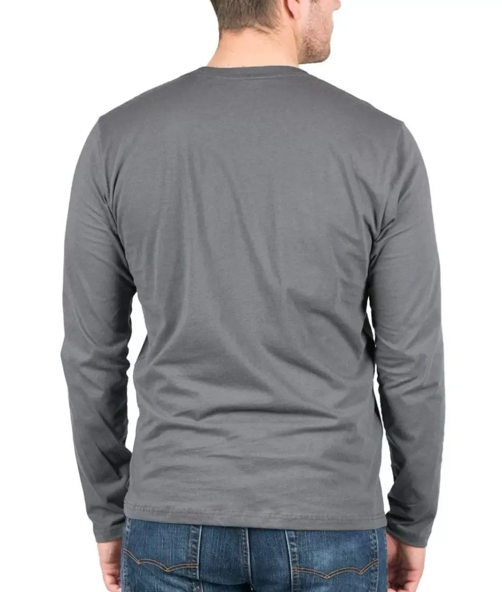 New Nayked Apparel Men'S Ridiculously Soft Long Sleeve 100% Cotton T-Shirt