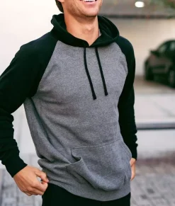 Online Nayked Apparel Men'S Ridiculously Soft Midweight Raglan Colorblocked Hooded Sweatshirt