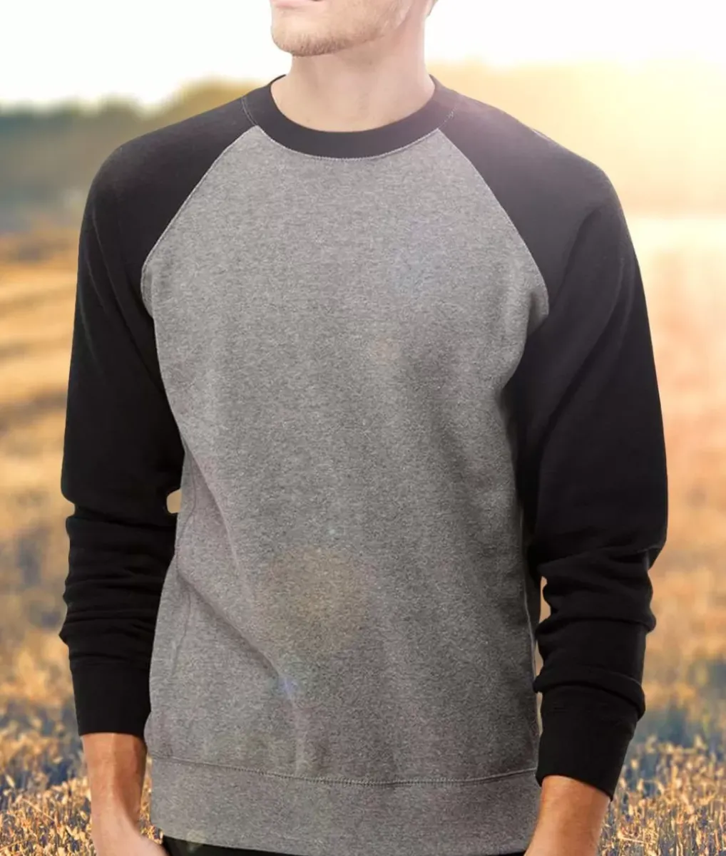 Hot Nayked Apparel Men'S Ridiculously Soft Midweight Raglan Colorblocked Pullover