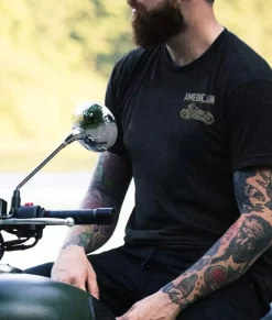 Sale Nayked Apparel Men'S Ridiculously Soft Midweight Sueded Graphic Tee | American Motorcycles