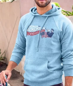 Discount Nayked Apparel Men'S Ridiculously Soft Midweight Raglan Hooded Graphic Sweatshirt | Honor And Remember