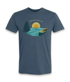 Online Nayked Apparel Men'S Ridiculously Soft Midweight Graphic Tee | Lake More Worry Less