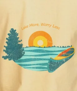 Online Nayked Apparel Men'S Ridiculously Soft Midweight Graphic Tee | Lake More Worry Less