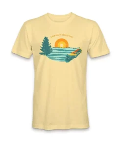 Online Nayked Apparel Men'S Ridiculously Soft Midweight Graphic Tee | Lake More Worry Less