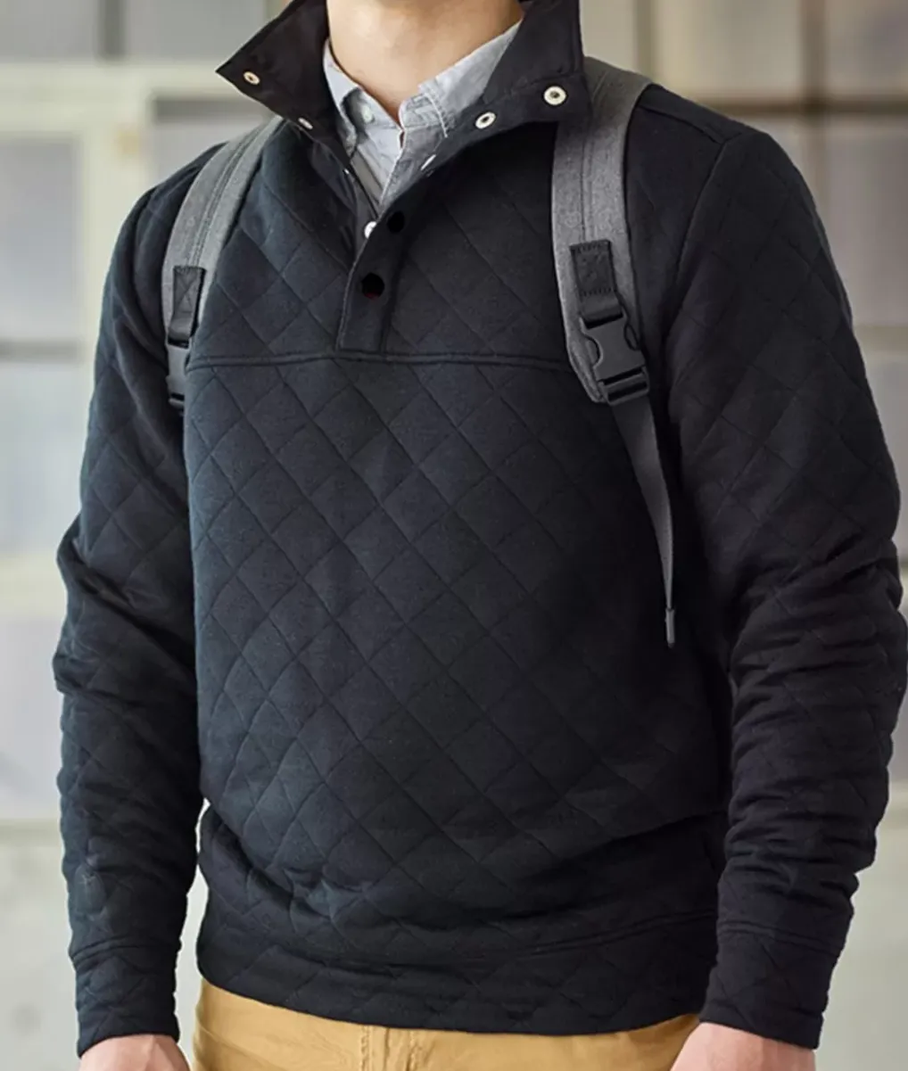 Fashion Nayked Apparel Men'S Ridiculously Soft Quilted Snap Pullover