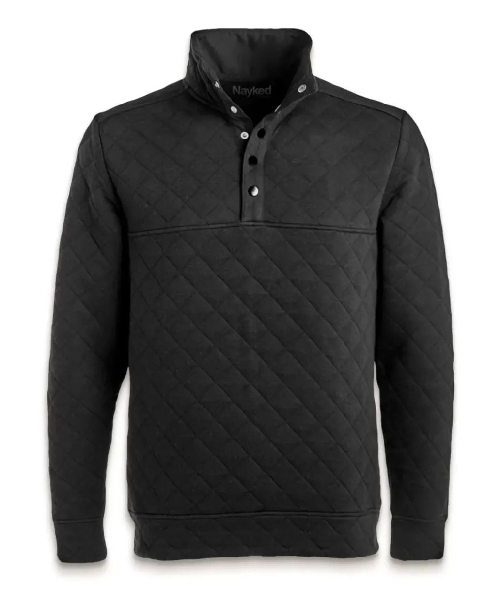 Fashion Nayked Apparel Men'S Ridiculously Soft Quilted Snap Pullover