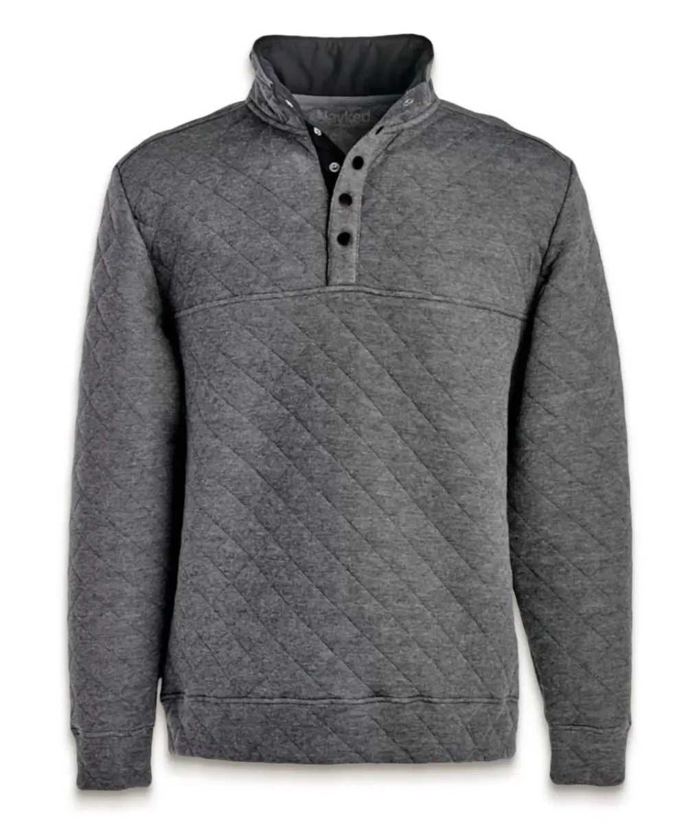 Fashion Nayked Apparel Men'S Ridiculously Soft Quilted Snap Pullover