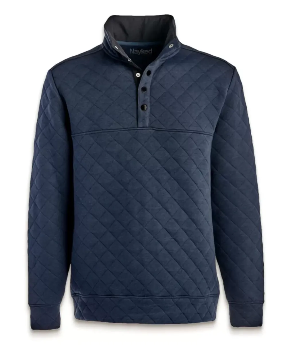 Fashion Nayked Apparel Men'S Ridiculously Soft Quilted Snap Pullover