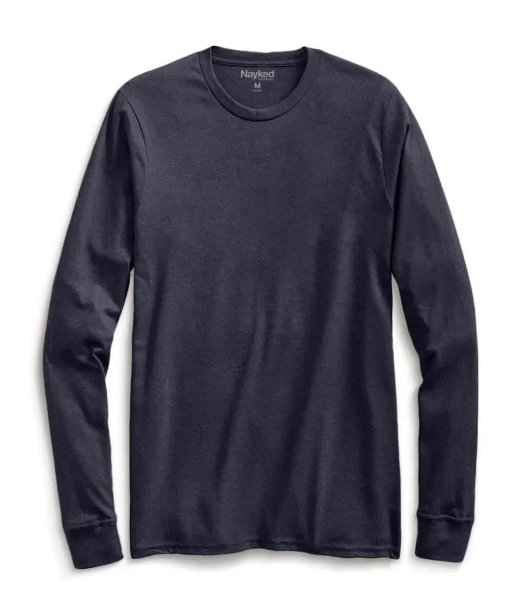 Best Nayked Apparel Men'S Ridiculously Soft Recycled Lightweight Long Sleeve T-Shirt