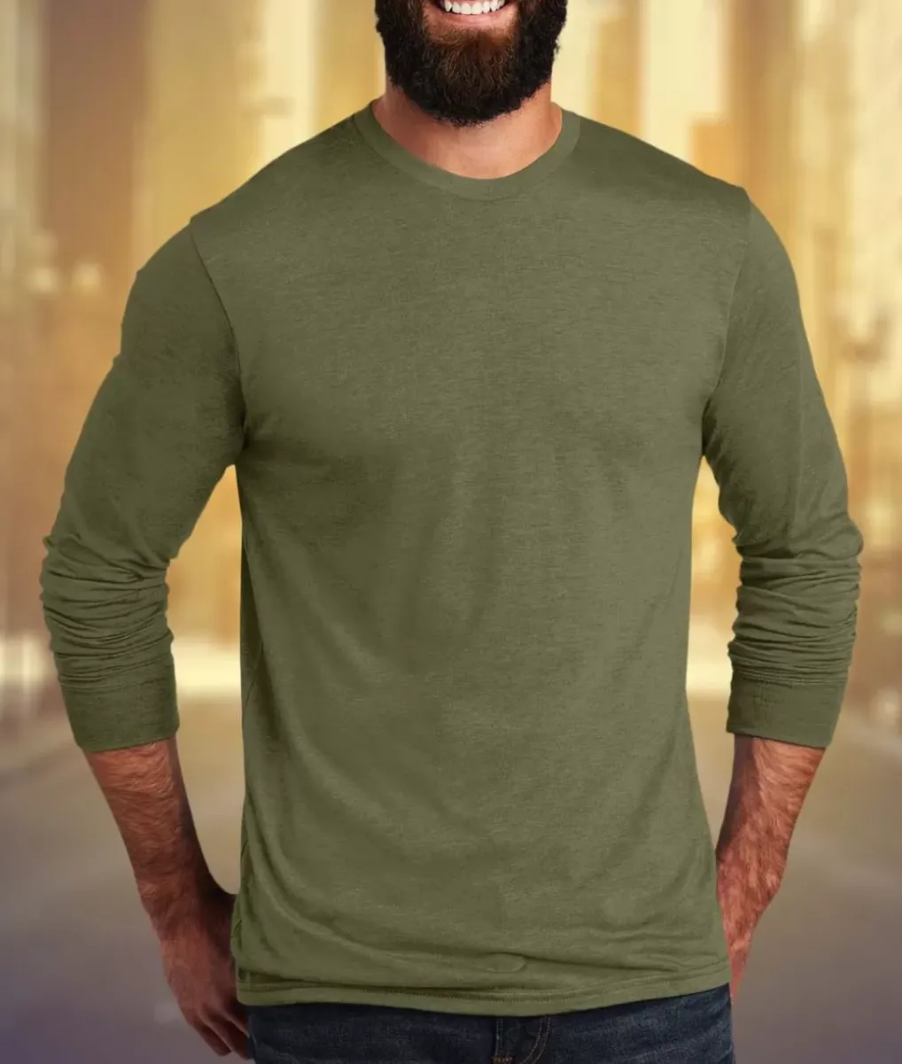 New Nayked Apparel Men'S Ridiculously Soft Recycled Lightweight Long Sleeve T-Shirt