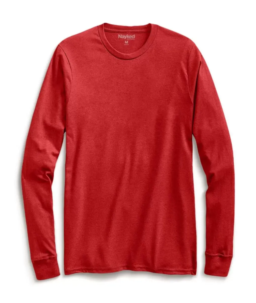 New Nayked Apparel Men'S Ridiculously Soft Recycled Lightweight Long Sleeve T-Shirt