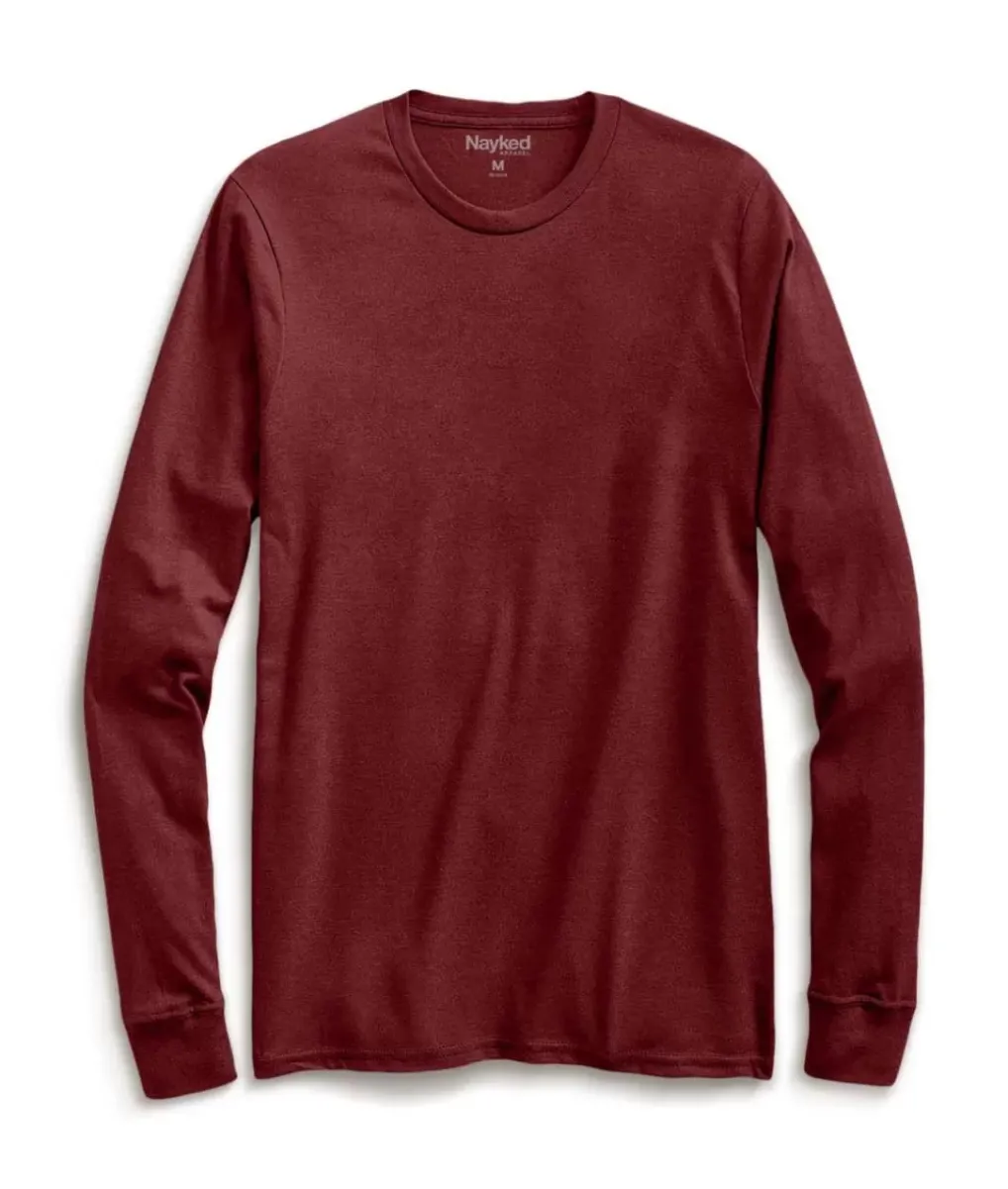 New Nayked Apparel Men'S Ridiculously Soft Recycled Lightweight Long Sleeve T-Shirt