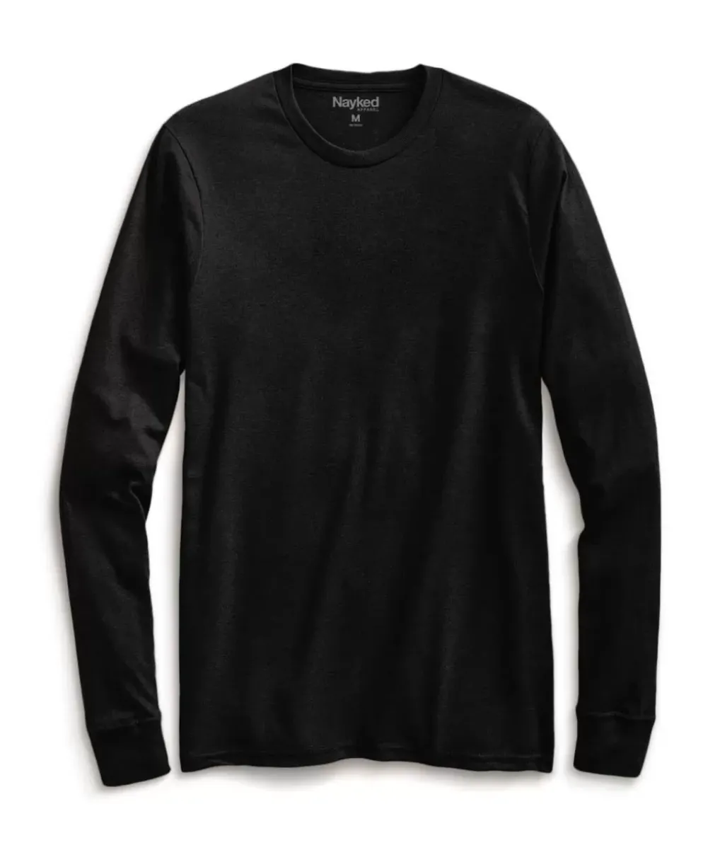 New Nayked Apparel Men'S Ridiculously Soft Recycled Lightweight Long Sleeve T-Shirt