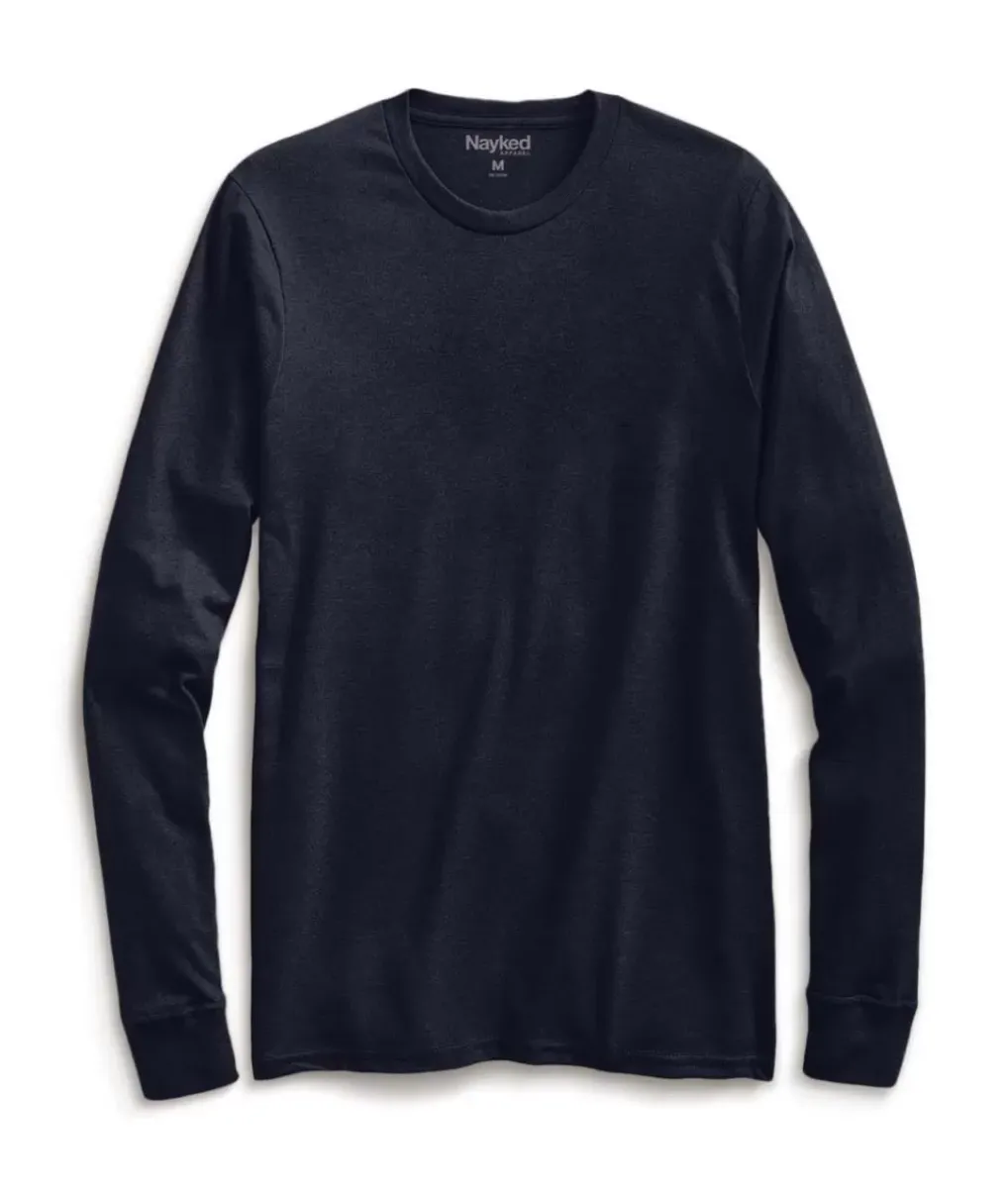 New Nayked Apparel Men'S Ridiculously Soft Recycled Lightweight Long Sleeve T-Shirt