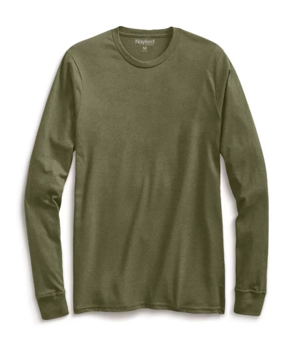 New Nayked Apparel Men'S Ridiculously Soft Recycled Lightweight Long Sleeve T-Shirt