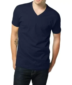 Best Nayked Apparel Men'S Ridiculously Soft Short Sleeve V-Neck 100% Cotton Shirt