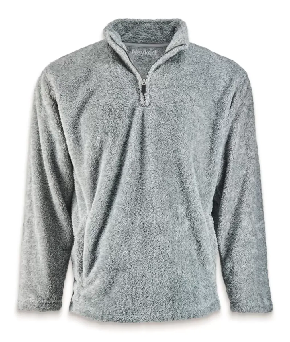 New Nayked Apparel Men'S Ridiculously Soft Shag Sherpa Quarter-Zip Pullover