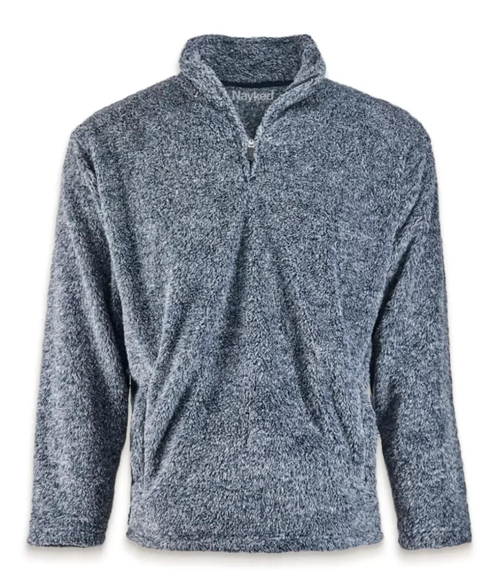 New Nayked Apparel Men'S Ridiculously Soft Shag Sherpa Quarter-Zip Pullover