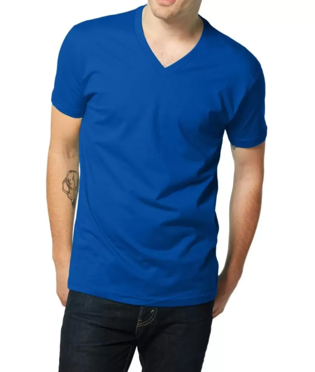Sale Nayked Apparel Men'S Ridiculously Soft Short Sleeve V-Neck 100% Cotton Shirt