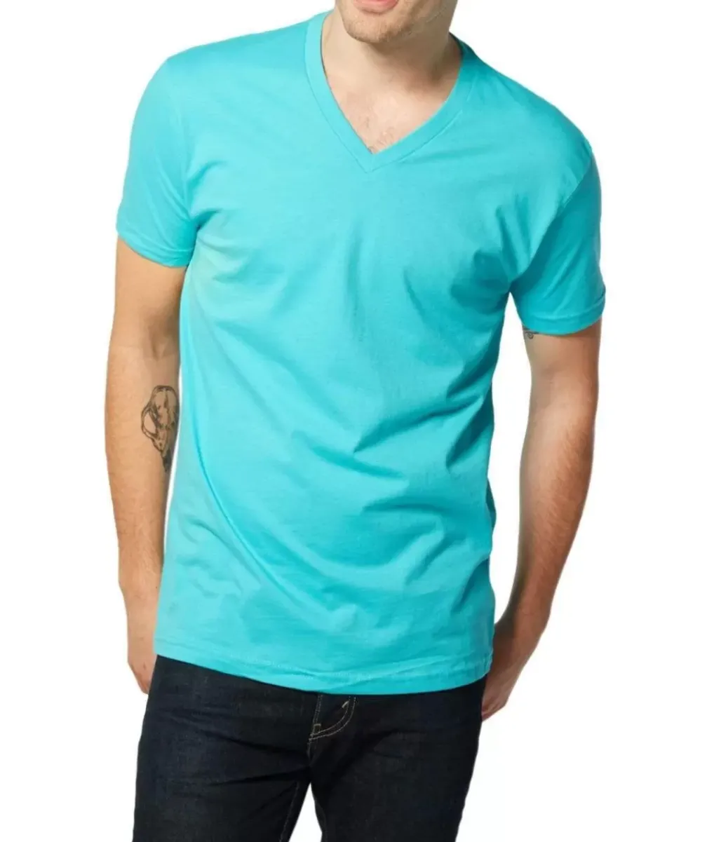 Discount Nayked Apparel Men'S Ridiculously Soft Short Sleeve V-Neck 100% Cotton Shirt | Discontinued Colors