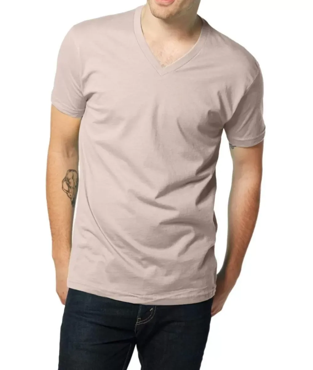 Discount Nayked Apparel Men'S Ridiculously Soft Short Sleeve V-Neck 100% Cotton Shirt | Discontinued Colors
