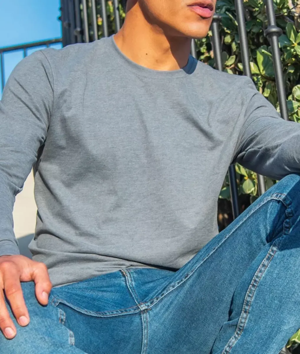 Sale Nayked Apparel Men'S Ridiculously Soft Sueded Long Sleeve T-Shirt