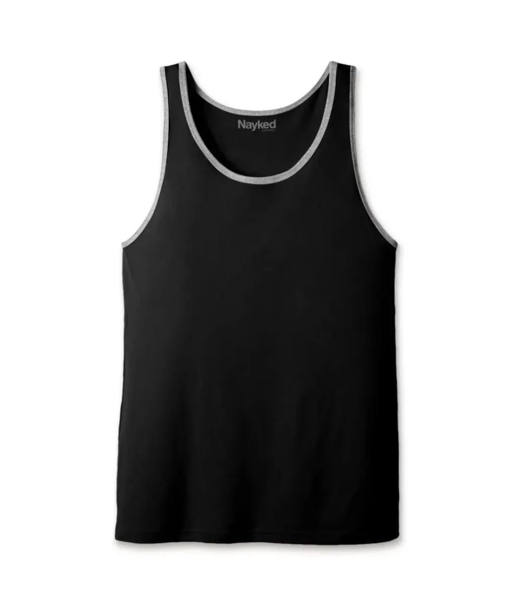 Fashion Nayked Apparel Men'S Ridiculously Soft Two-Tone Lightweight Tank Top